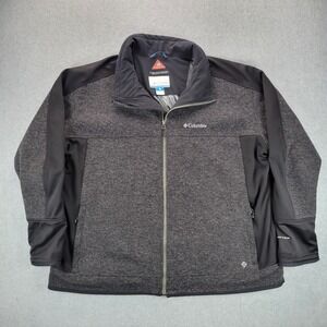 Columbia Women's 3X Omniwind Wool Jacket Omniheat Steel Gray Black Full Zip